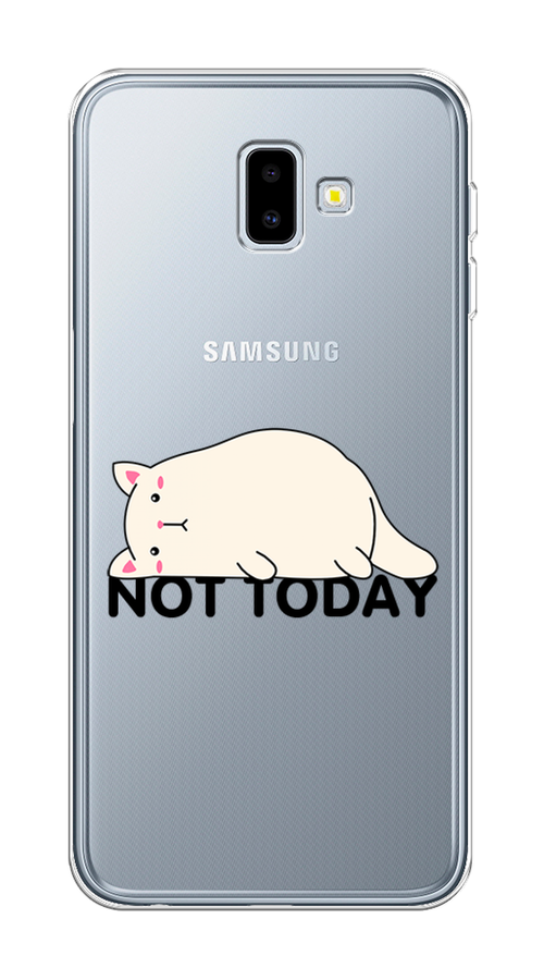 

Чехол на Samsung Galaxy J6 Plus 2018 "Cat not today", Белый;розовый;черный, 26950-1