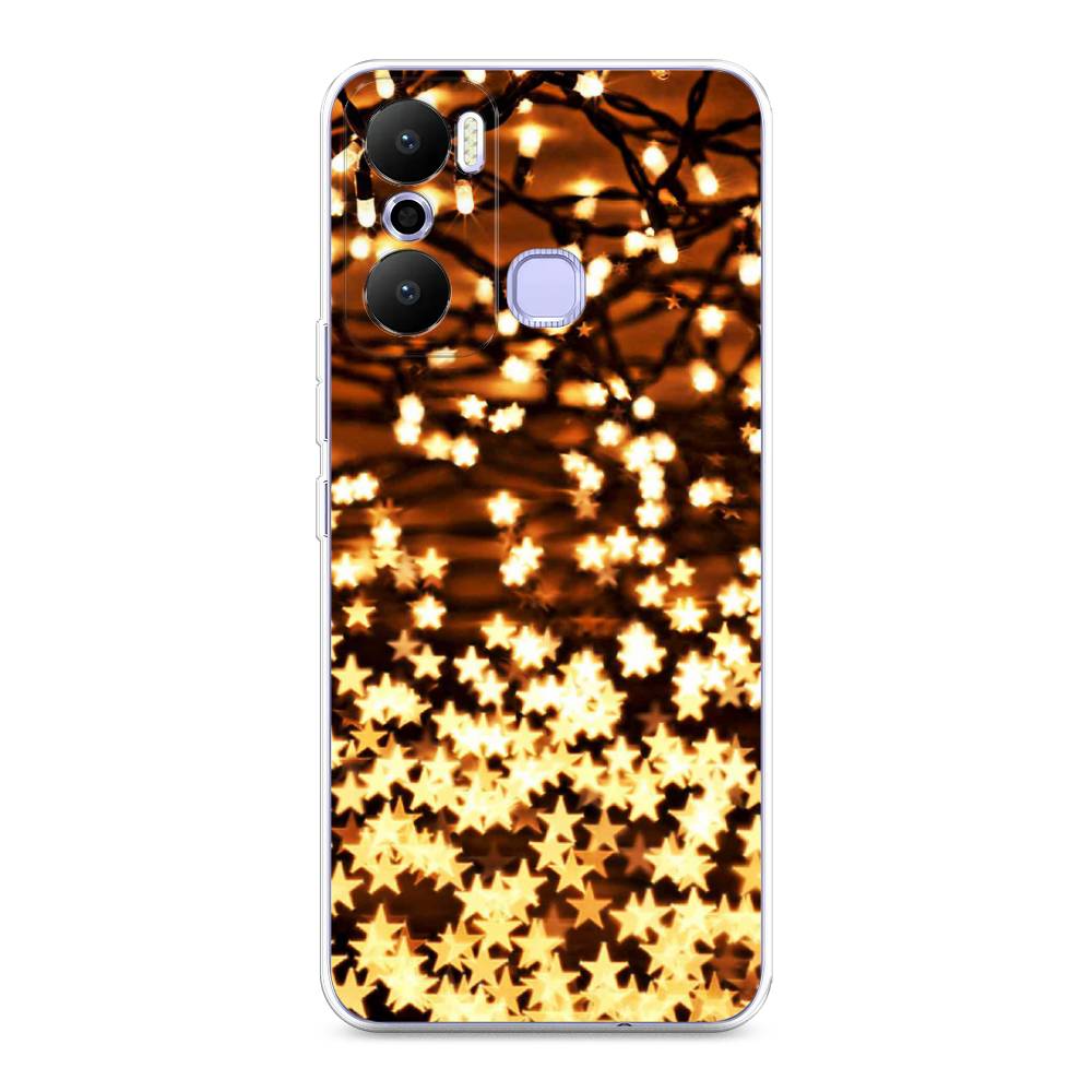 

Чехол на Infinix Hot 20 Play "Новогодняя гирлянда", Золотистый, 3103550-5