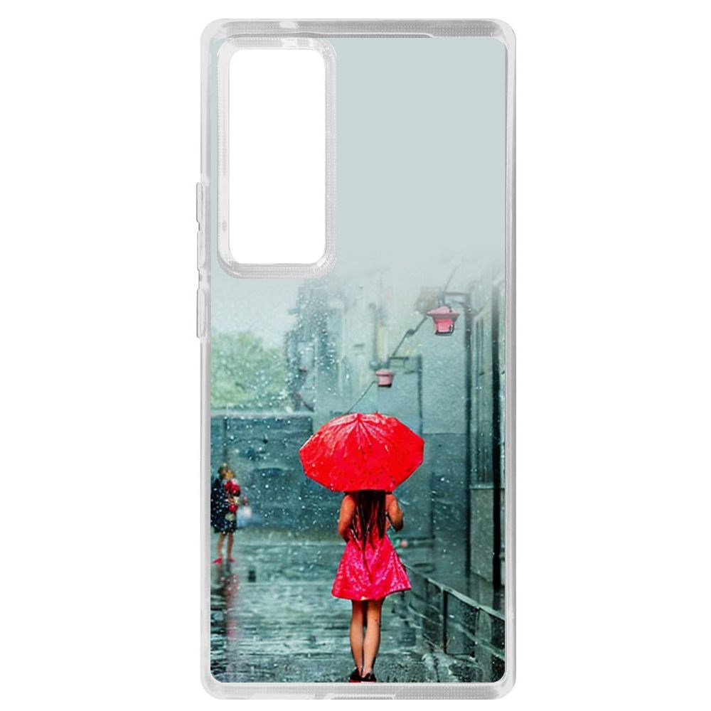 Чехол-накладка Krutoff Clear Case Красный зонтик для Vivo X60 Pro