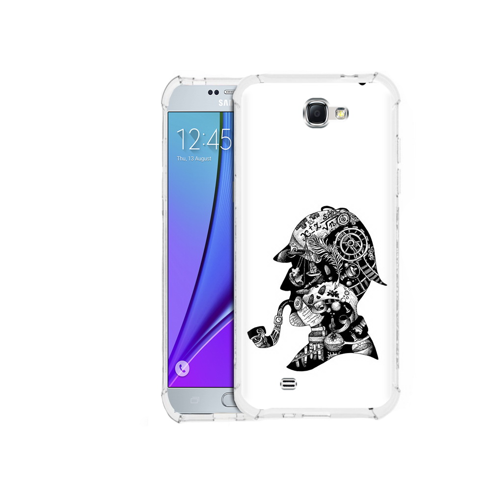 

Чехол MyPads Tocco для Samsung Galaxy Note 2 мужчина с трубкой абстракция, Прозрачный, Tocco