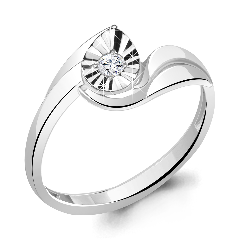 

Кольцо из серебра с фианитом Aquamarine Aquamarine 68974_925_р р. 17,5, 68974_925_р