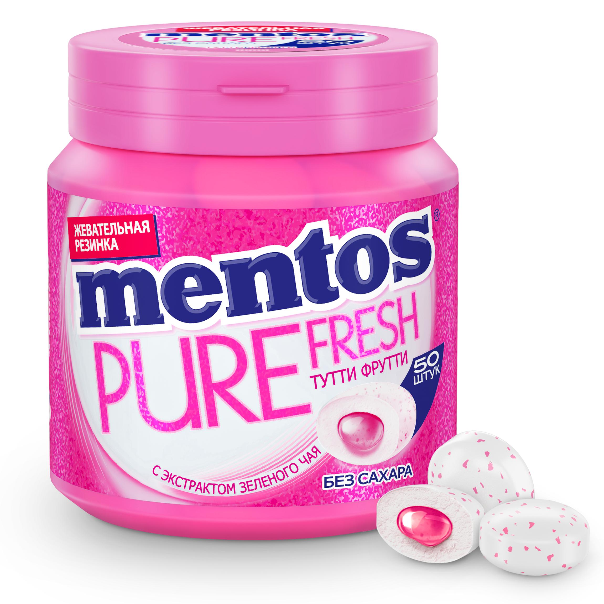 Жевательная резинка Mentos Pure Fresh Тутти Фрутти с экстрактом чая без сахара 100 г