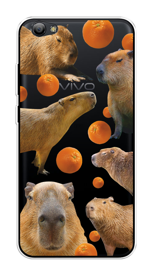 

Чехол на Vivo Y65/Y66 "Капибара и апельсины", Бежевый;оранжевый, 260550-1