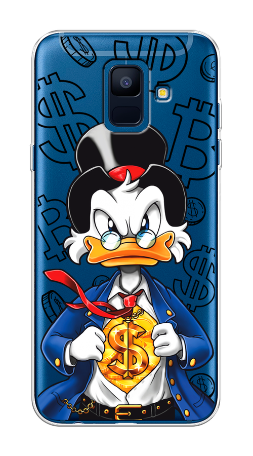 

Чехол на Samsung Galaxy A6 "Scrooge Goldman", Черный;белый;синий, 25950-1