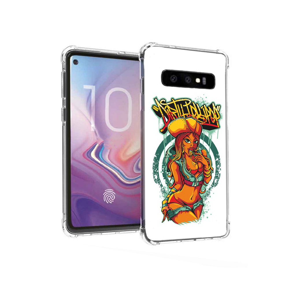 Чехол MyPads Tocco для Samsung Galaxy S10 нарисованная девушка комикс (PT125897.498.500)