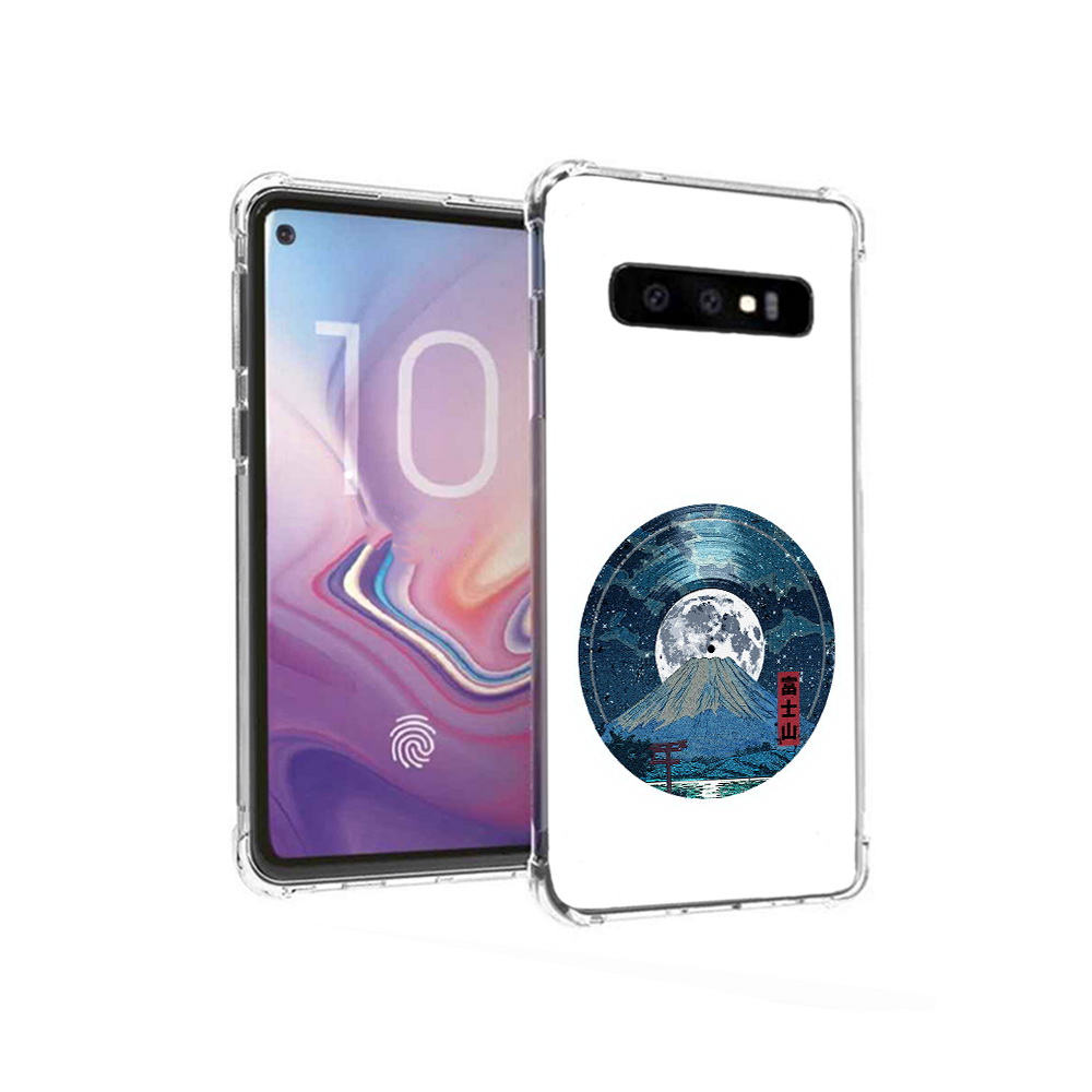 

Чехол MyPads Tocco для Samsung Galaxy S10 нарисованная виниловая гора с луной, Прозрачный, Tocco