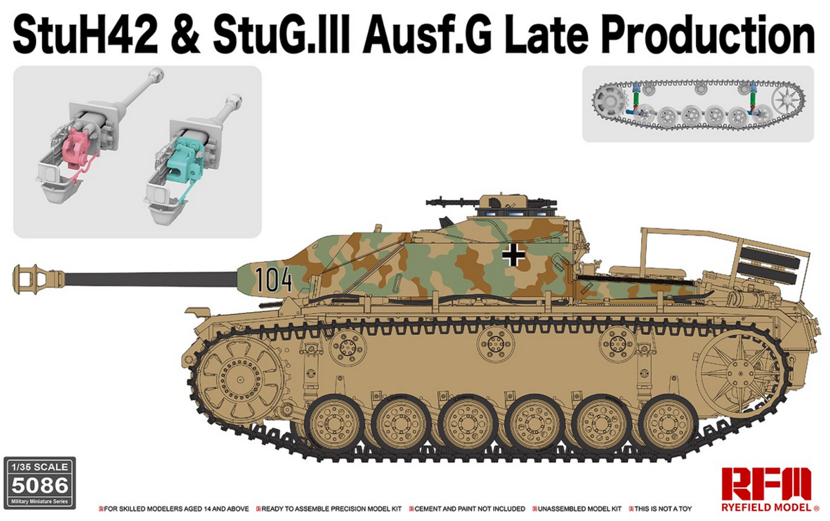 Сборная модель Rye Field Model 1/35 САУ StuH 42 & StuG.III Ausf.G RM-5086