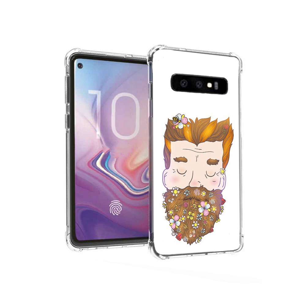 

Чехол MyPads Tocco для Samsung Galaxy S10 мужчина с цветами в бороде (PT125897.498.489), Прозрачный, Tocco