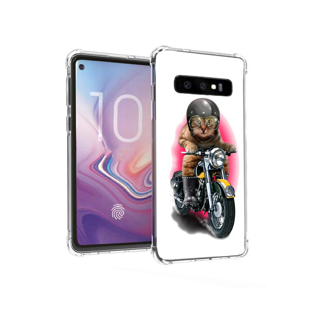 

Чехол MyPads Tocco для Samsung Galaxy S10 мото-кот (PT125897.498.485), Прозрачный, Tocco