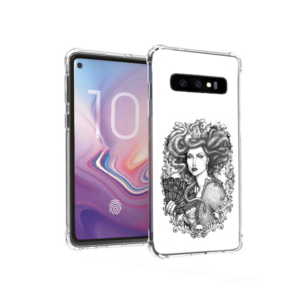 

Чехол MyPads Tocco для Samsung Galaxy S10 медуза черно белый (PT125897.498.472), Прозрачный, Tocco
