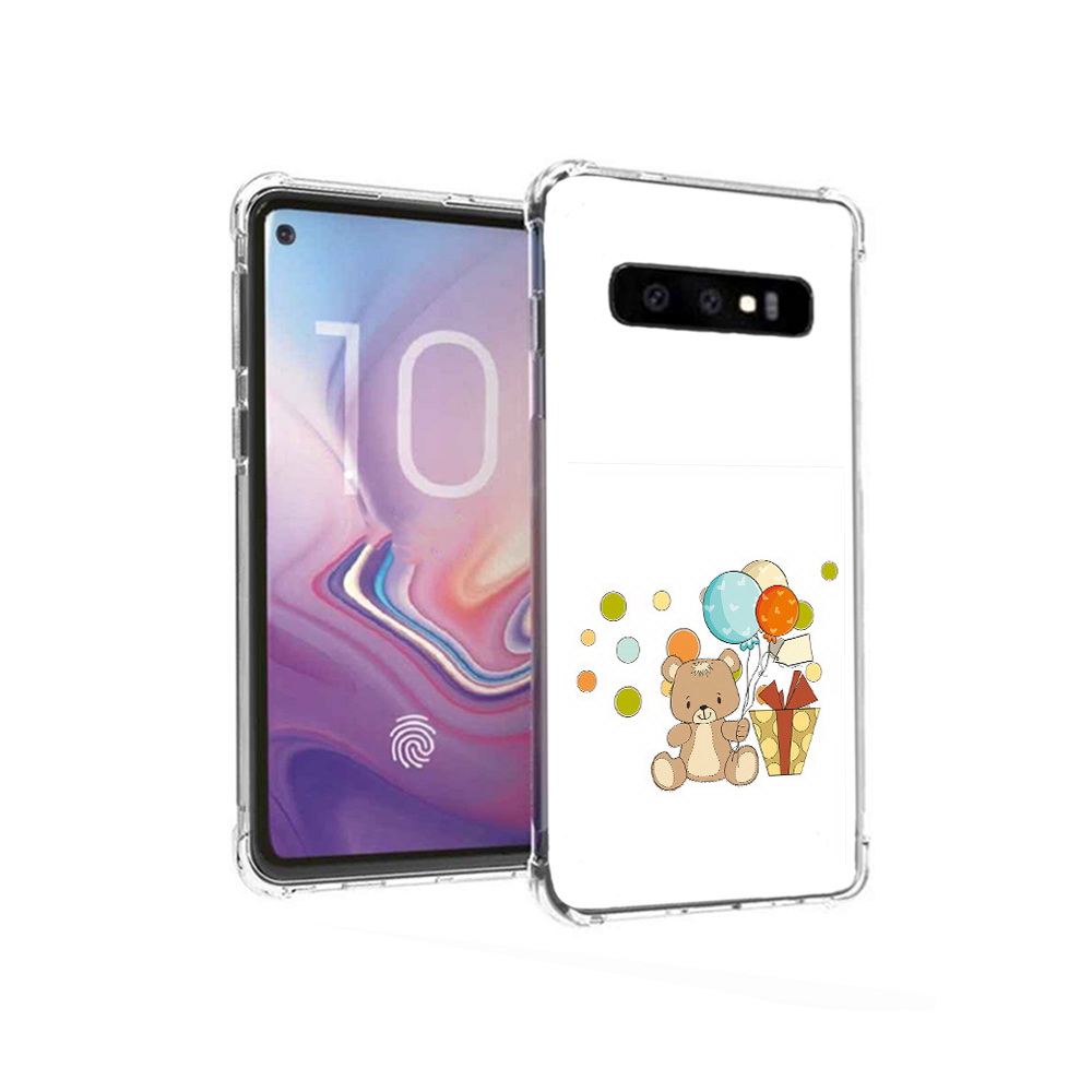 

Чехол MyPads Tocco для Samsung Galaxy S10 медвеженок с подарком (PT125897.498.470), Прозрачный, Tocco