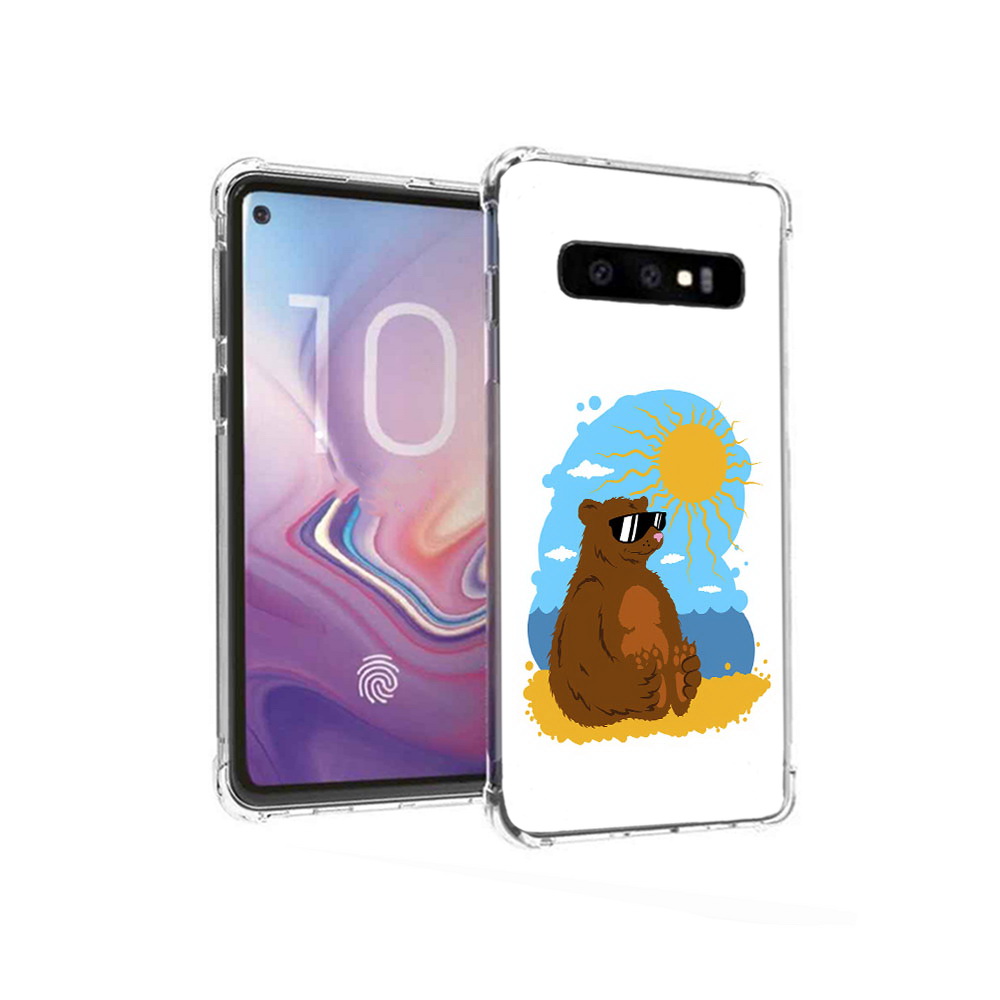 

Чехол MyPads Tocco для Samsung Galaxy S10 медведь на чиле (PT125897.498.468), Прозрачный, Tocco