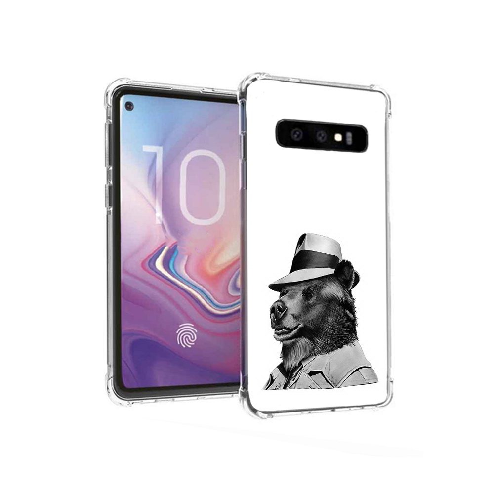 Чехол MyPads Tocco для Samsung Galaxy S10 медведь в шляпе (PT125897.498.465)