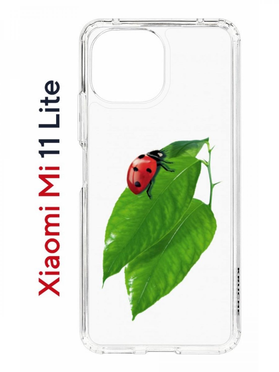 Чехол на Xiaomi Mi 11 Lite Kruche Print Ladybug,противоударный бампер,с защитой камеры