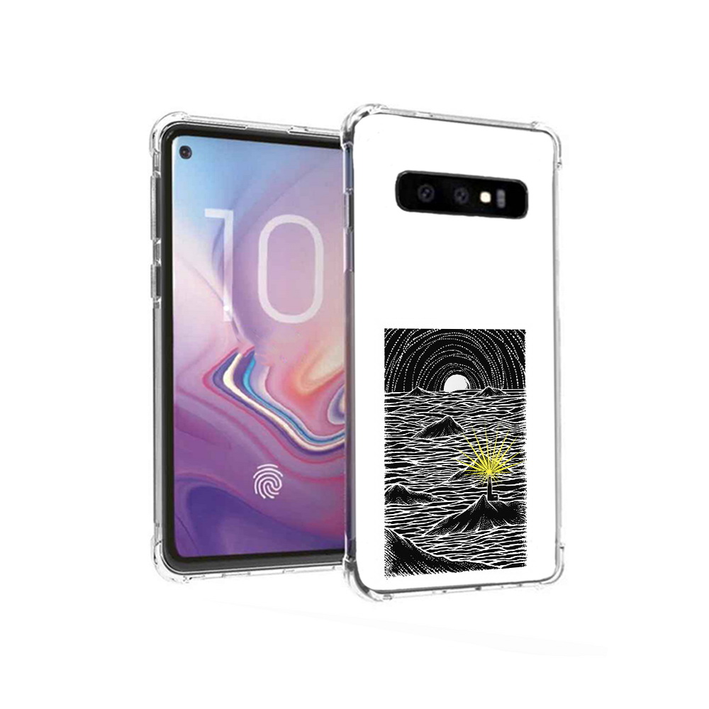 

Чехол MyPads Tocco для Samsung Galaxy S10 маяк в черно белом море (PT125897.498.460), Прозрачный, Tocco