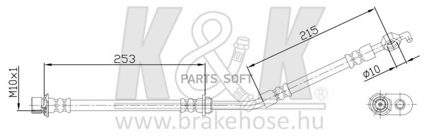 

Шланг Тормозной Toyota Yaris ( p9 ) 1.0 Vvt-I 1.8 Vvt-I 01.07- K&K арт. ft0967