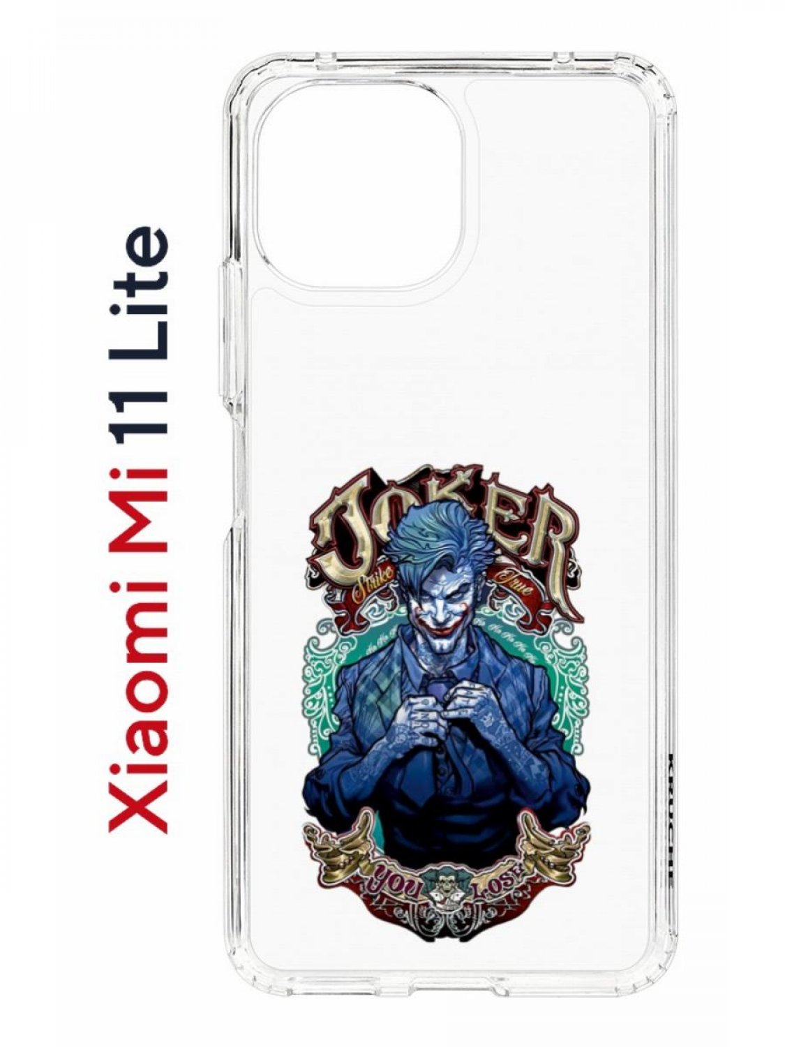 фото Чехол на xiaomi mi 11 lite kruche print джокер,противоударный бампер,с защитой камеры кruче