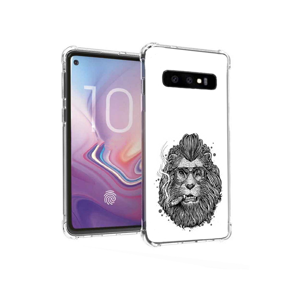 

Чехол MyPads Tocco для Samsung Galaxy S10 курящий лев (PT125897.498.432), Прозрачный, Tocco