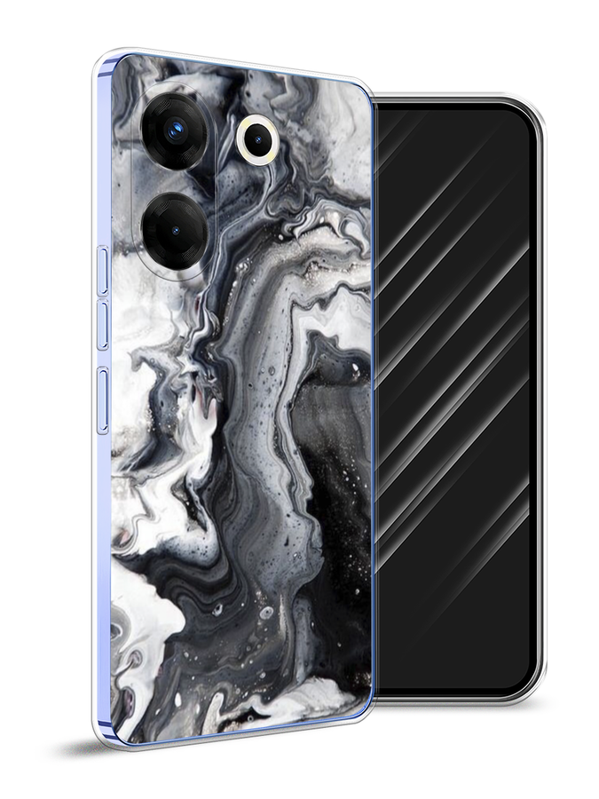 

Чехол Awog на Tecno Camon 20 Pro 5G "Бело-черные сложные полосы", Серый;серебристый;белый, 304050-3