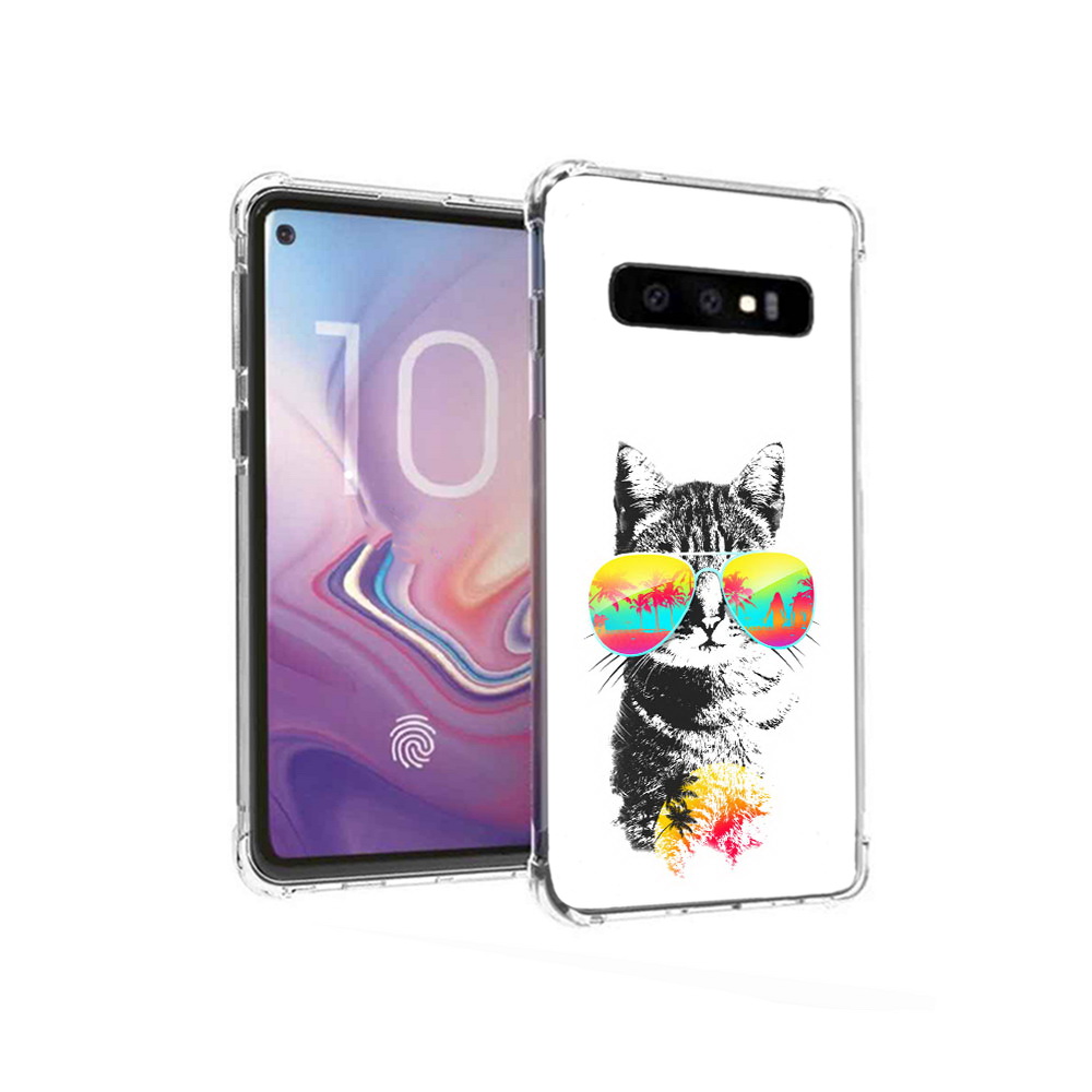 

Чехол MyPads Tocco для Samsung Galaxy S10 крутой кот (PT125897.498.425), Прозрачный, Tocco
