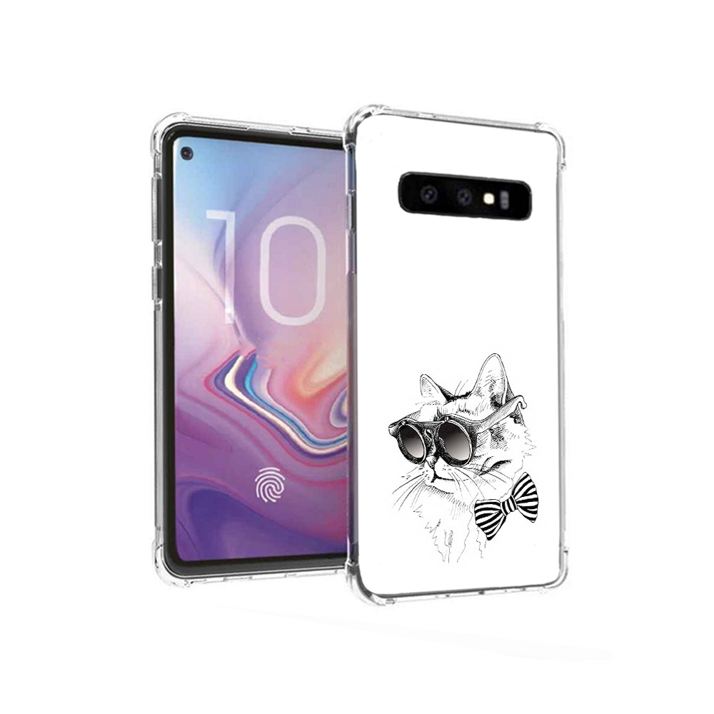 Чехол MyPads Tocco для Samsung Galaxy S10 крутая кошка в очках (PT125897.498.421)