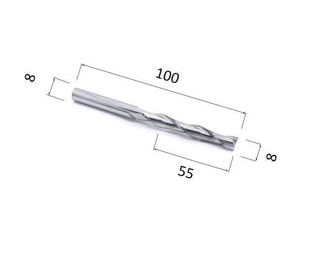 

Фреза спиральная двухзаходная DJTOL N2LX8.55 для станка ЧПУ, N2LX8.55