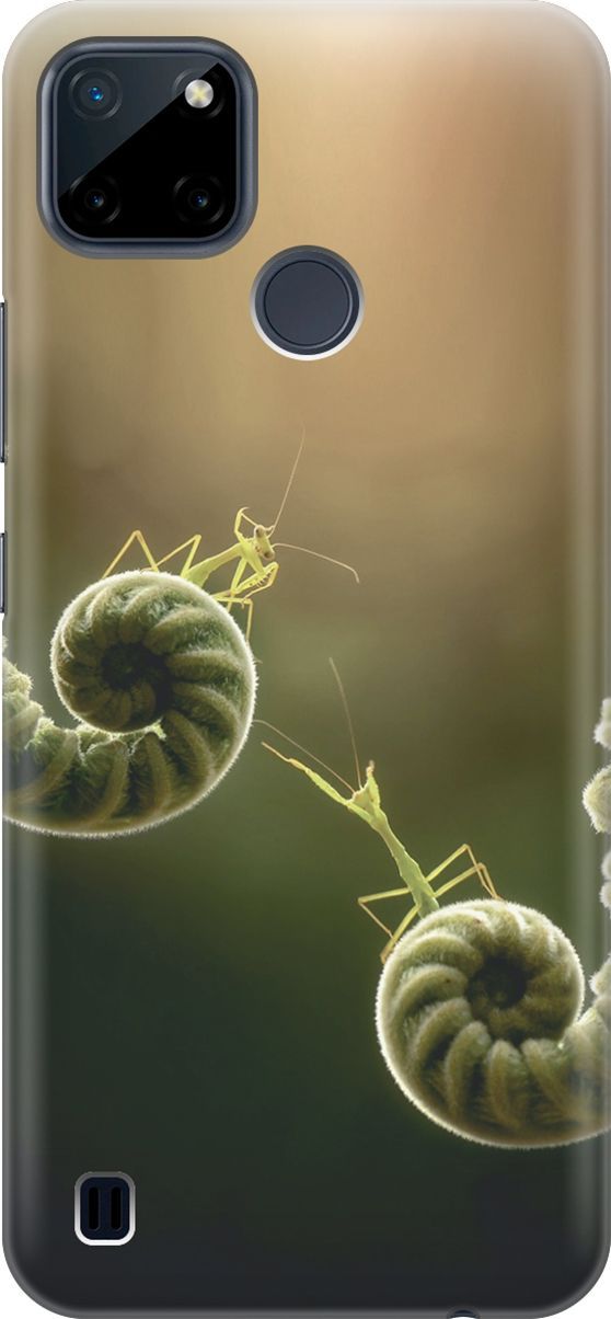 

Силиконовый чехол на Realme C21Y "Пара богомолов", Бежевый;зеленый, 4878