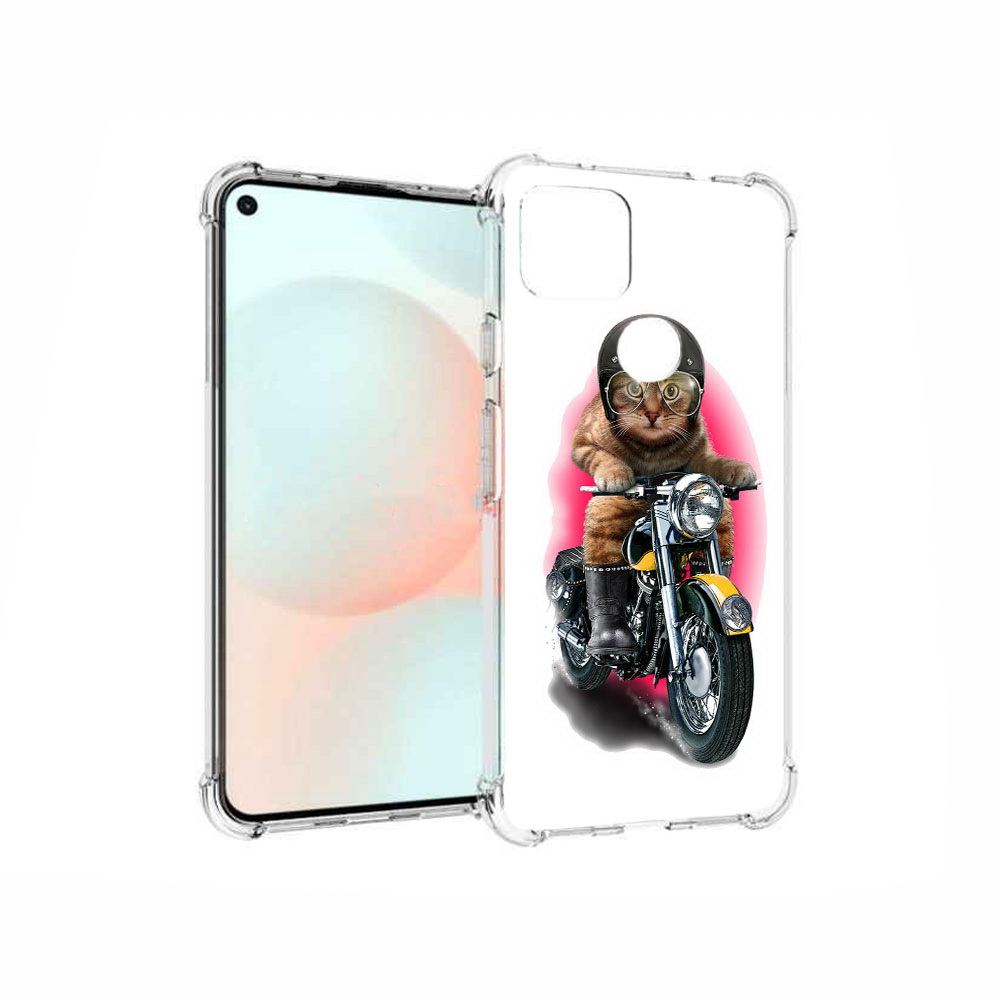 

Чехол MyPads Tocco для Google Pixel 5A мото-кот, Прозрачный, Tocco