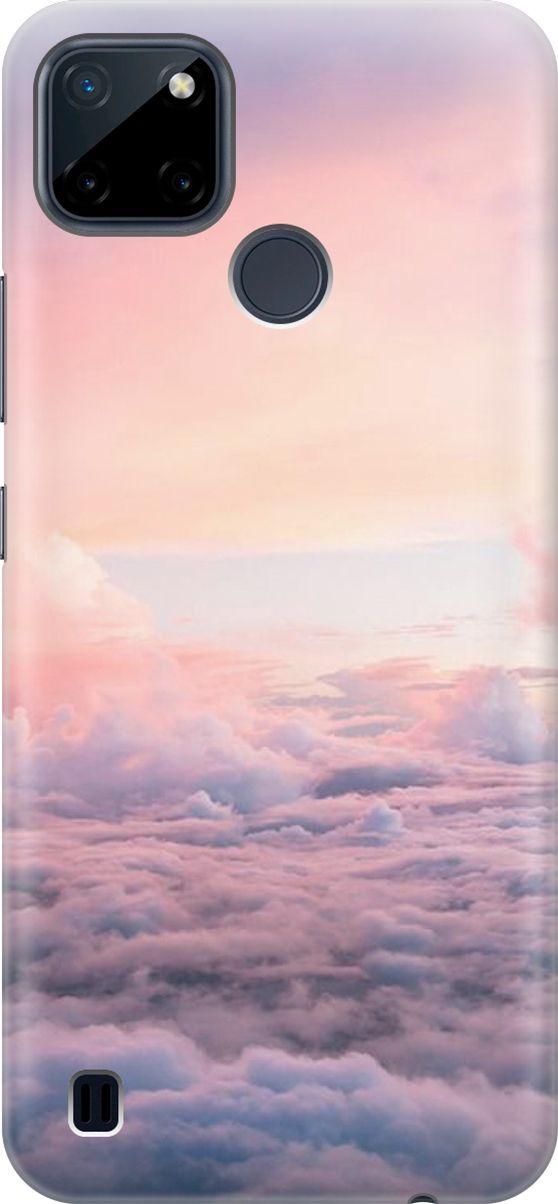 

Силиконовый чехол на Realme C21Y "Высоко над облаками", Фиолетовый;розовый, 4881
