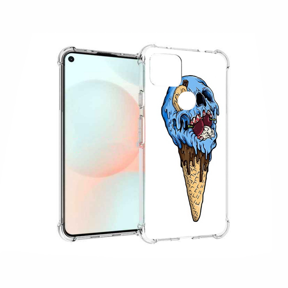 

Чехол MyPads Tocco для Google Pixel 5A мороженное череп, Прозрачный, Tocco