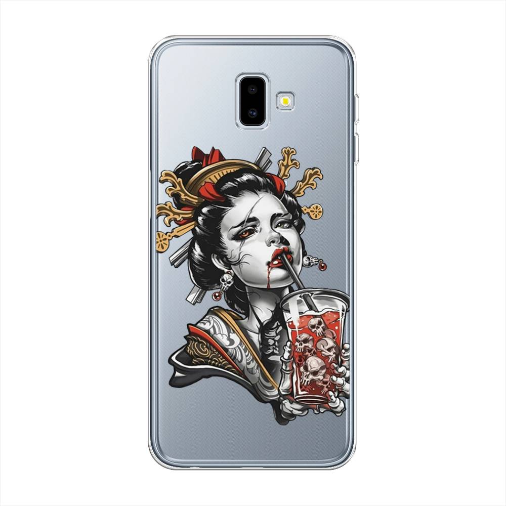

Чехол на Samsung Galaxy J6 Plus 2018 "Опасная гейша", Красный;черный;серый, 26950-4