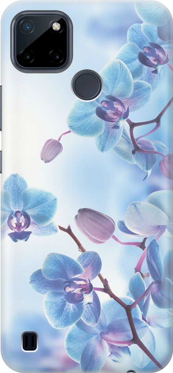 

Силиконовый чехол на Realme C21Y "Голубые орхидеи", Голубой;серый, 4882
