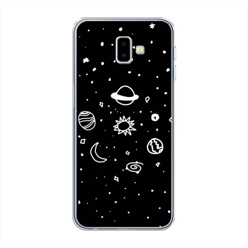 

Чехол для Samsung Galaxy J6 Plus 2018 "Дудл солнечной системы", Бежевый;серый, 26950-2