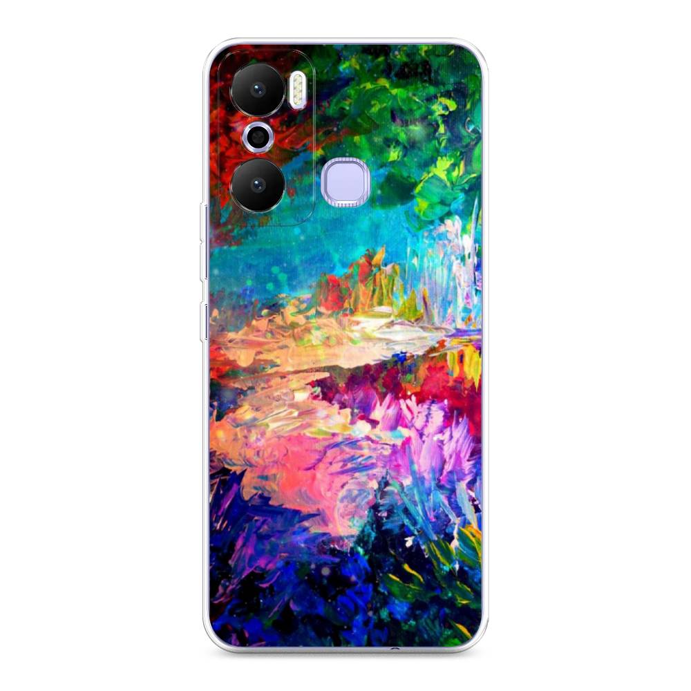 

Чехол на Infinix Hot 20 Play "Лес-гуашь", Синий;розовый;зеленый, 3103550-4