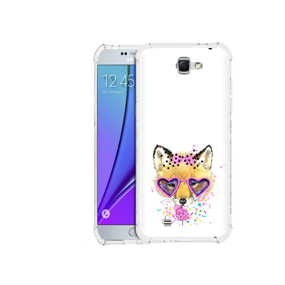 

Чехол MyPads Tocco для Samsung Galaxy Note 2 лисенок с бантиком (PT29983.561.441), Прозрачный, Tocco