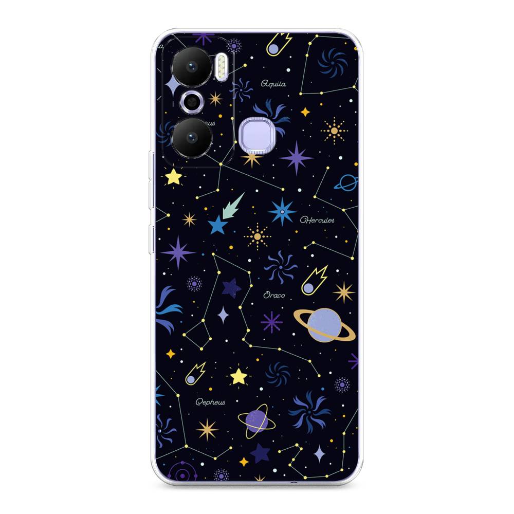 

Чехол на Infinix Hot 20 Play "Цветной космос", Желтый, 3103550-2