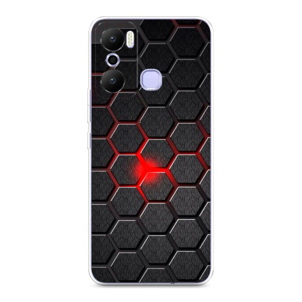

Чехол на Infinix Hot 20 Play "Соты красные", Красный;черный;серый, 3103550-3