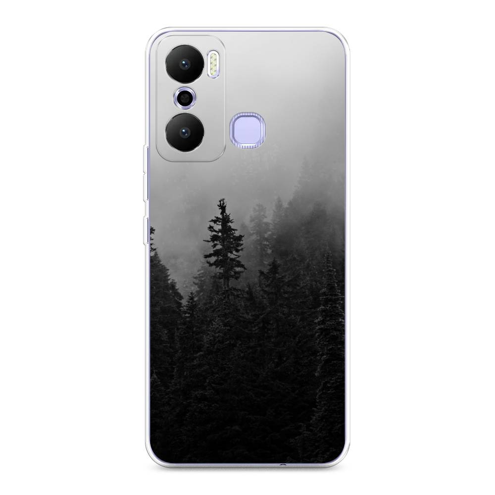 

Чехол на Infinix Hot 20 Play "Туманный лес", Серый;черный, 3103550-2