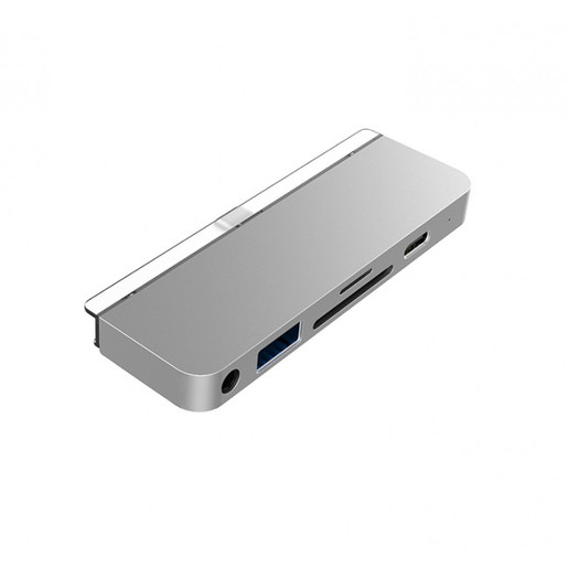 

Разветвитель для компьютера Hyper HyperDrive 6-in-1 USB-C Hub for iPad Pro (HD319-SILVER), USB-хаб HyperDrive 6-in-1 USB-C Hub для iPad Pro. Порты: USB-C, HDMI, USB-A, SD, Micro SD, 3.5mm AUX. Цвет серебряный.