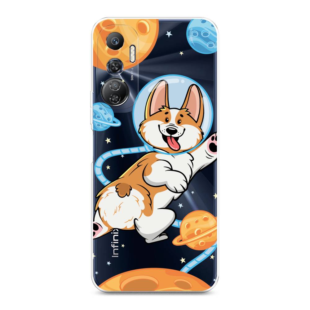 

Чехол на Infinix Hot 20 4G "Корги-космонавт", Голубой;бежевый;белый, 3103150-1
