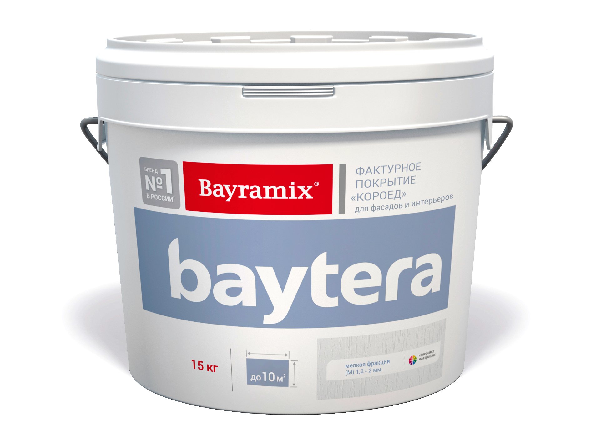Акриловая штукатурка короед Bayramix Baytera, (мелкая), 15 кг грунт укрывающий bayramix astar кварцевый b1 15 кг