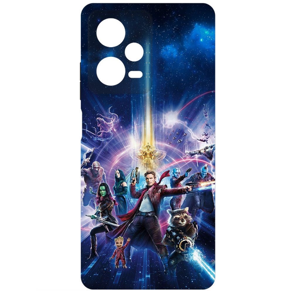 

Чехол-накладка Soft Case Стражи Галактики. Все вместе для Xiaomi Redmi Note 12 Pro+ 5G, Черный