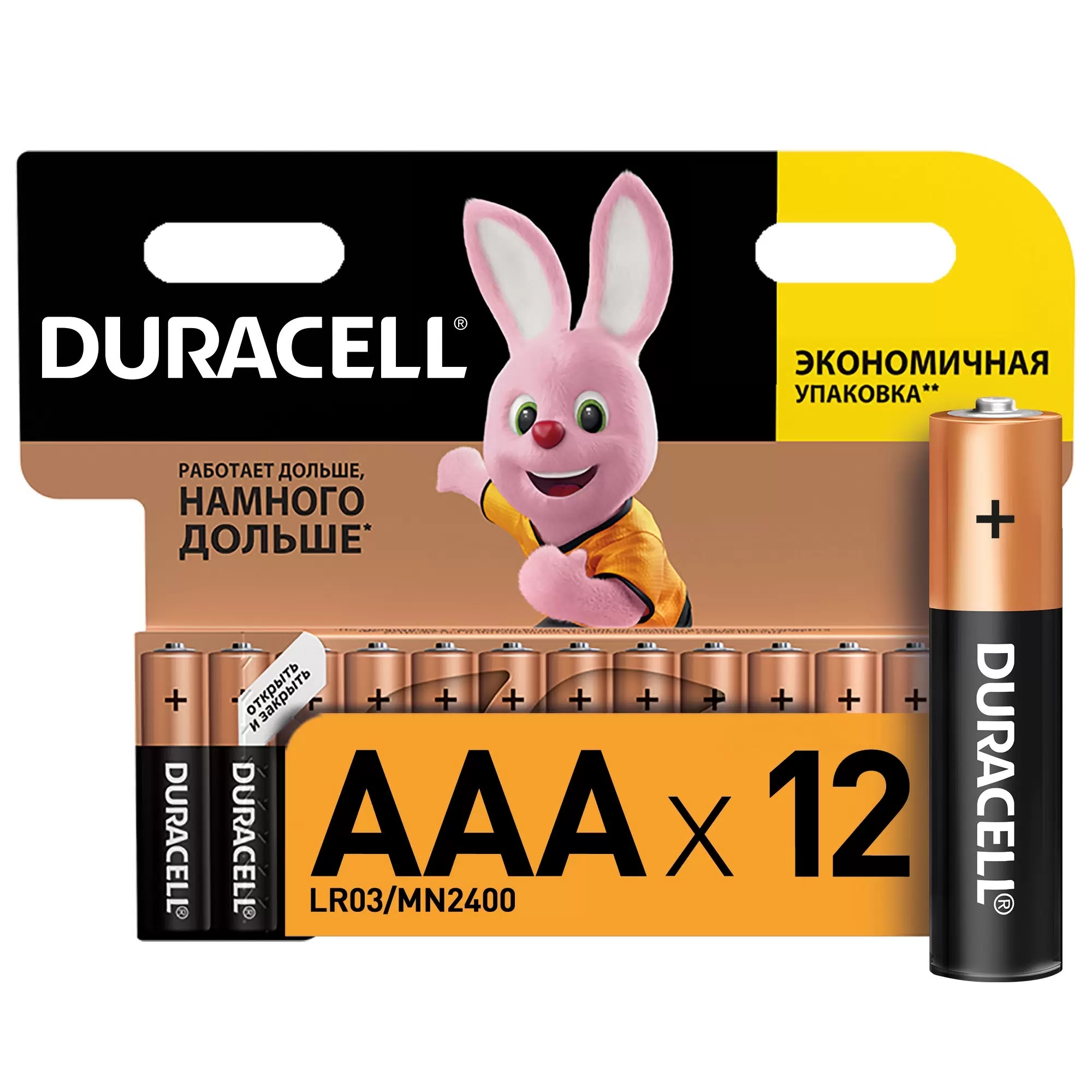 Батарейка алкалиновая Duracell Basic, AAA, LR03-12BL, 1.5В, блистер, 12 шт. батарейка алкалиновая duracell optimum aaa 1 5v упаковка 4 шт б0056021 duracell б0056021