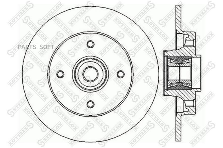 6020-1939-SX диск тормозной задний с подш.и кольц. ABS\ Citroen C4 1.4-2.0HDi 04> 1шт