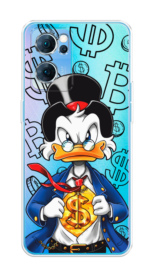 

Чехол на Oppo Reno 7 5G "Scrooge Goldman", Черный;белый;синий, 258150-1