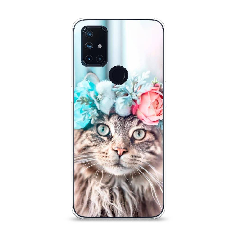 

Чехол Awog на OnePlus Nord N10 / ВанПлас Nord N10 "Кот в венке", Серый;голубой;розовый, 152350-2