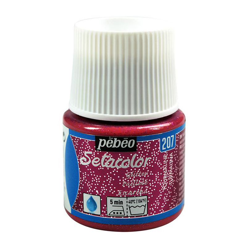 

Краска для светлых тканей Pebeo с микро-глиттером Setacolor, цвет турмалин, 45 мл, Розовый