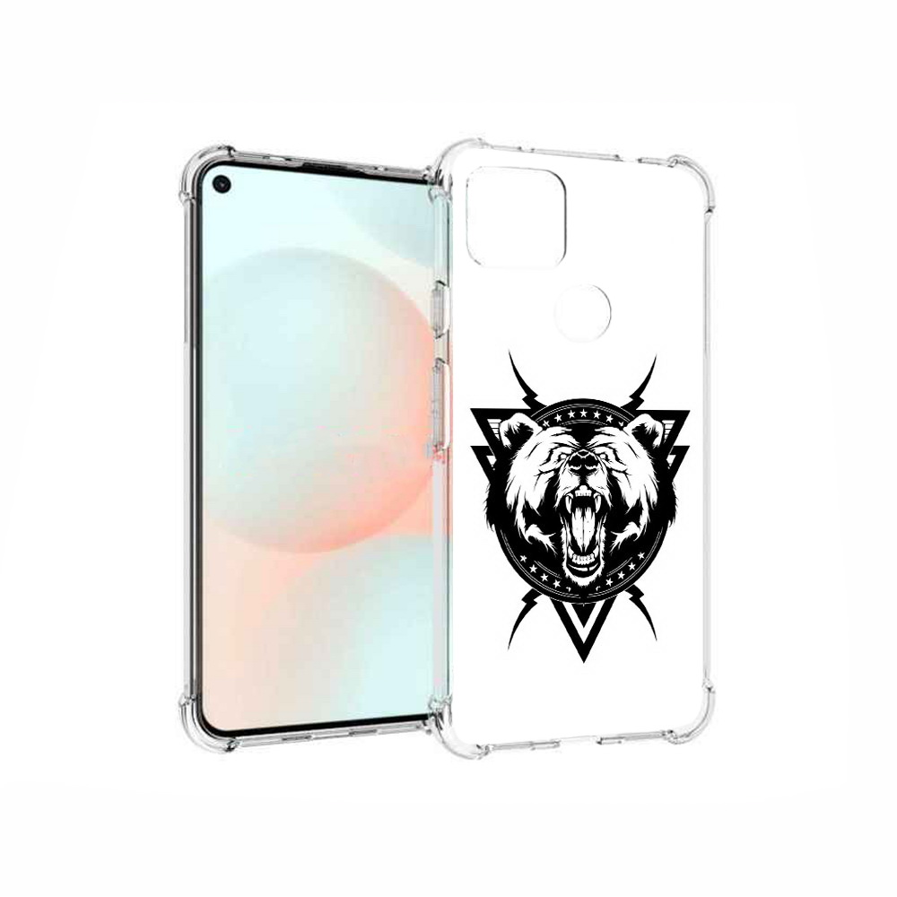 

Чехол MyPads Tocco для Google Pixel 5A медведь в треугольнике, Прозрачный, Tocco