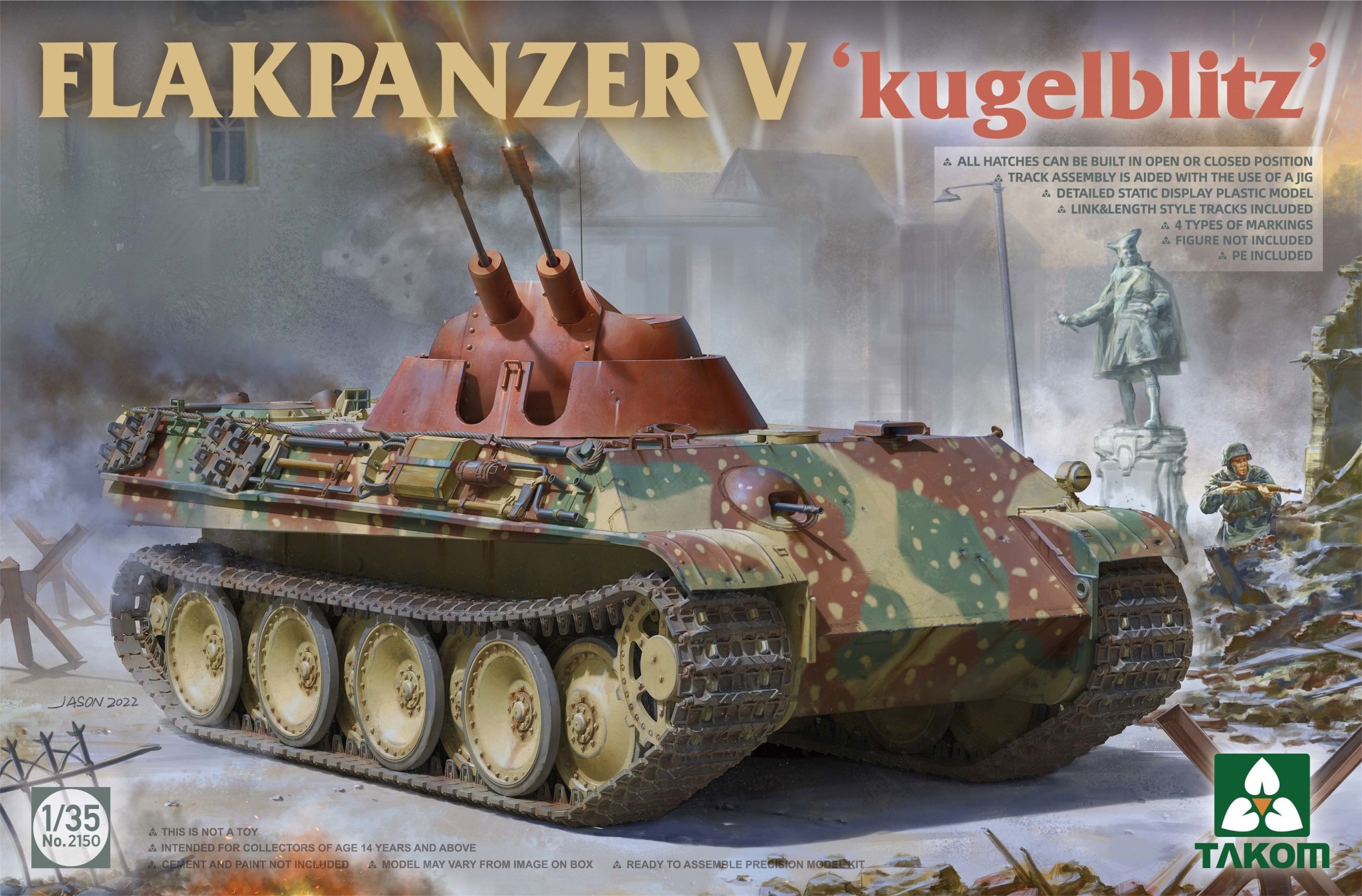 

Сборная модель Takom 1/35 Flakpanzer V 'kugelblitz' 2150