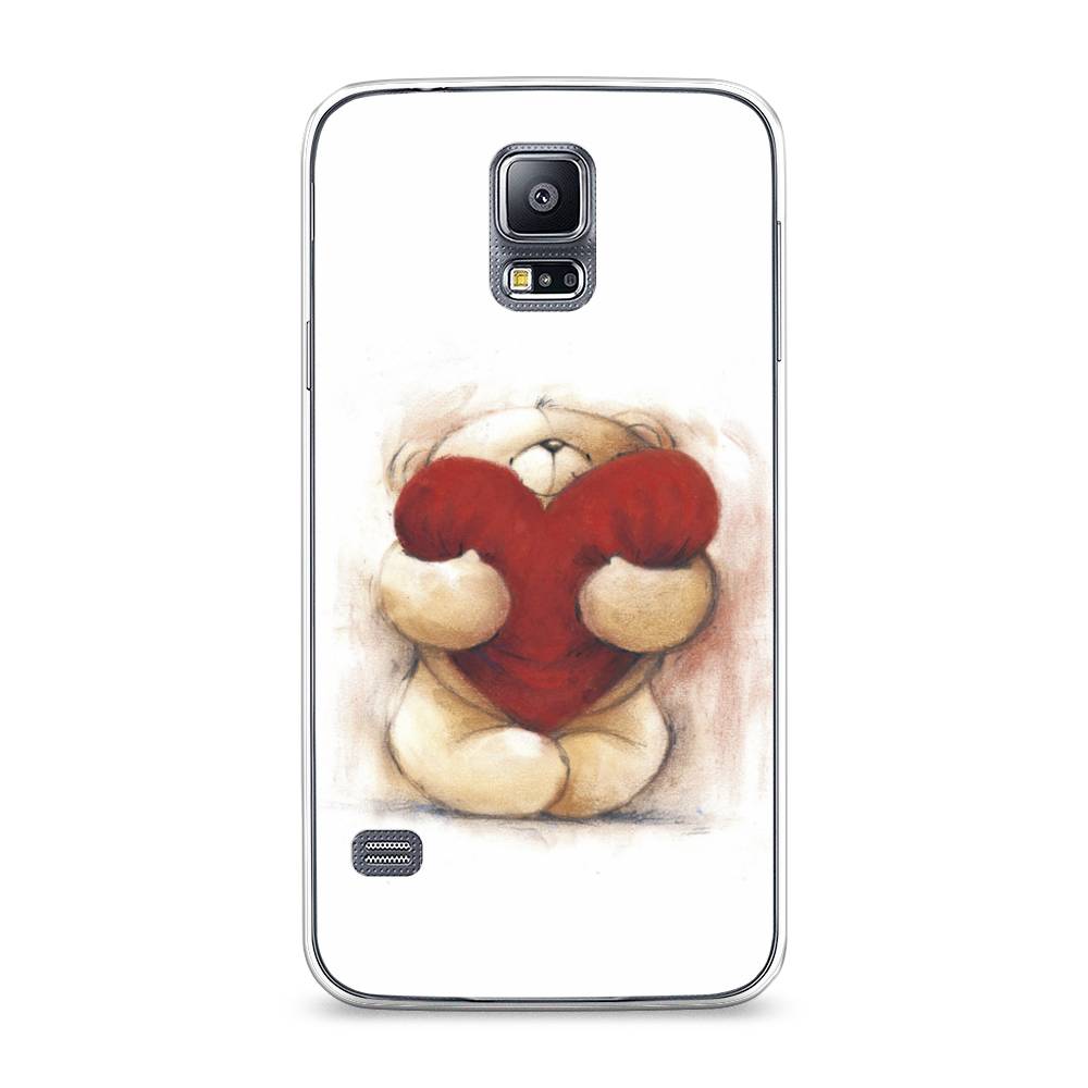 

Чехол Awog на Samsung Galaxy S5 "Мишка с сердцем 1", Белый;красный;бежевый, 24150-6